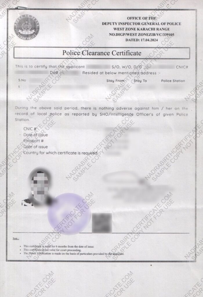 Police Clearance Certificate